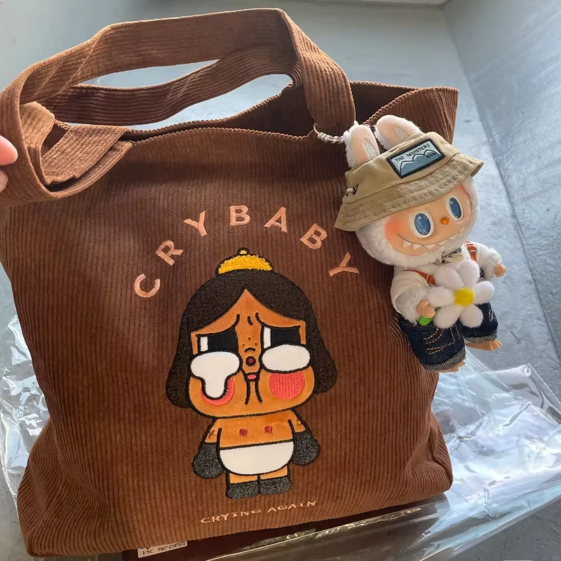 2025 Handbag Caramel Dopamine Color Gift Fashion Homemade Crybaby Crybaby Corduroy Vintage Shoulder Bag