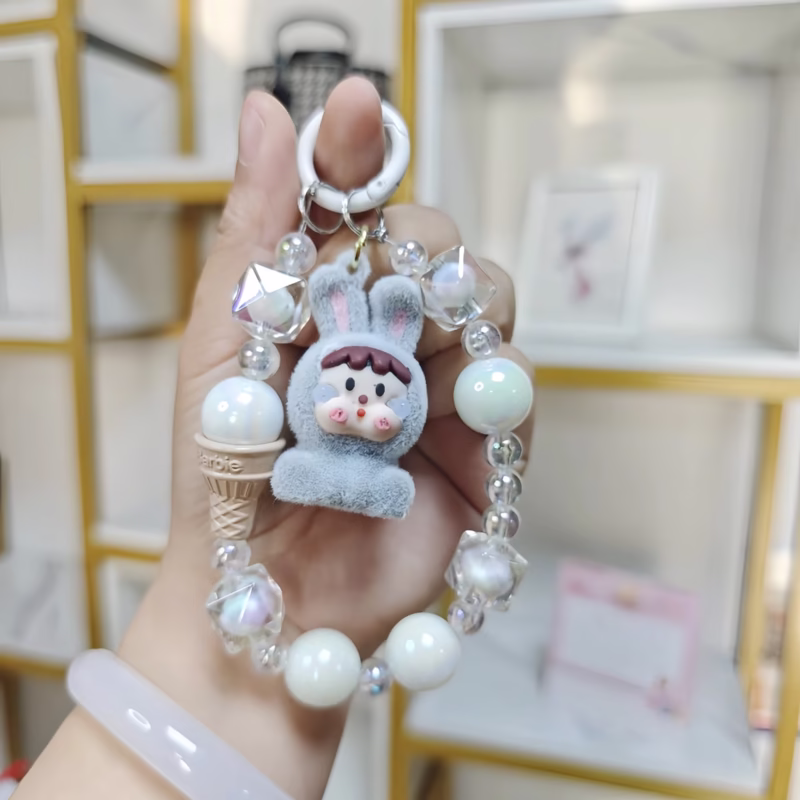 “New Crybaby Beaded Keychain Adorable Cartoon Doll Pendant Accessories for Bags and Pendants”